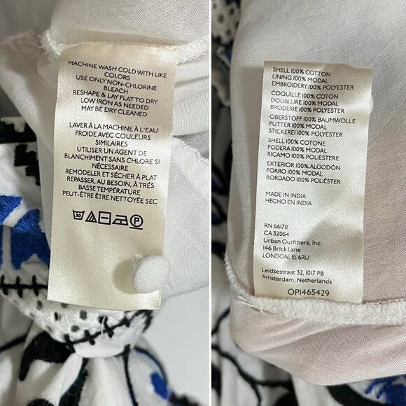 Anthropologie Sweetheart Embroidered Floral Mini Dress Size 16W Blue Beachy NWT - Picture 9 of 9